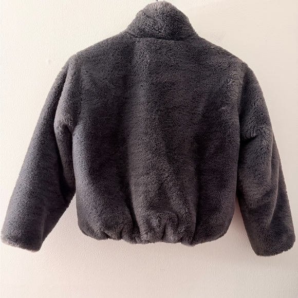 Zara Faux Fur grey full zip Jacket 9-10 - Picture 2 of 6